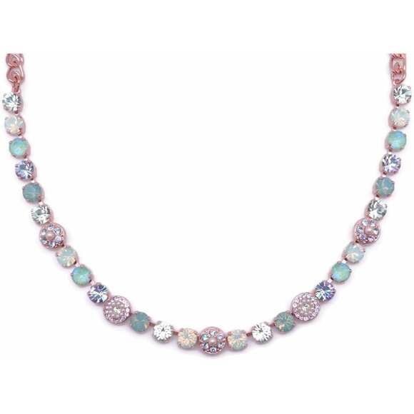 Mariana Mint Chip Rose Gold Necklace Green Purple Mix Mosaic Glisten 1148 NWT